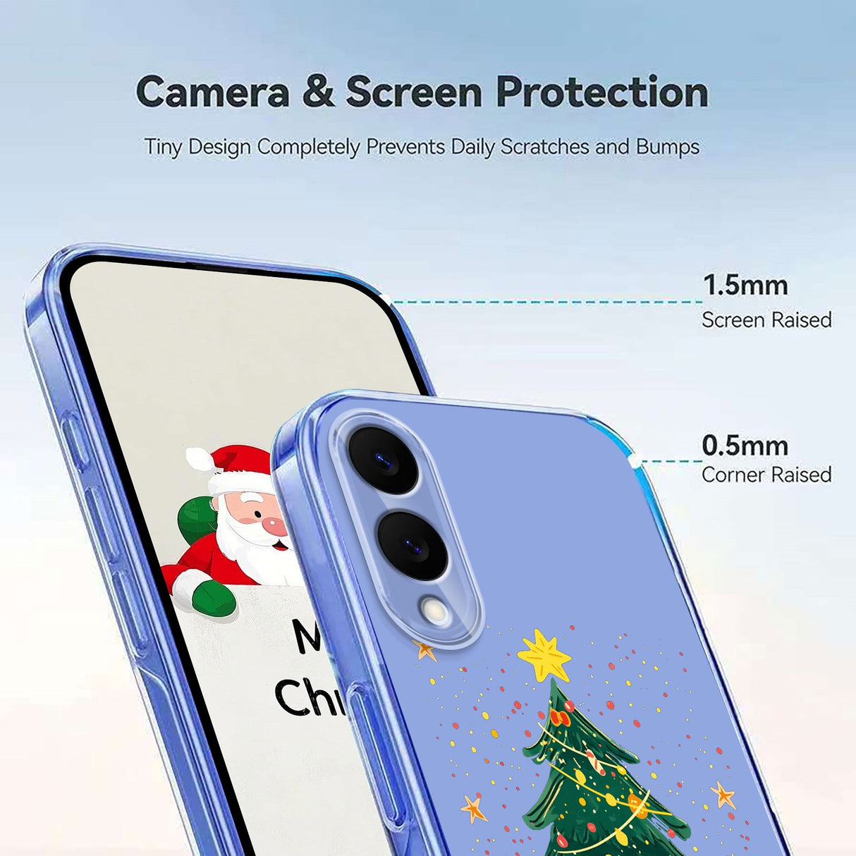 EIDERWOOD Samsung Galaxy S25 Edge Fleksibelt Plast Jule Mobil Cover - Gennemsigtig / Juletræ