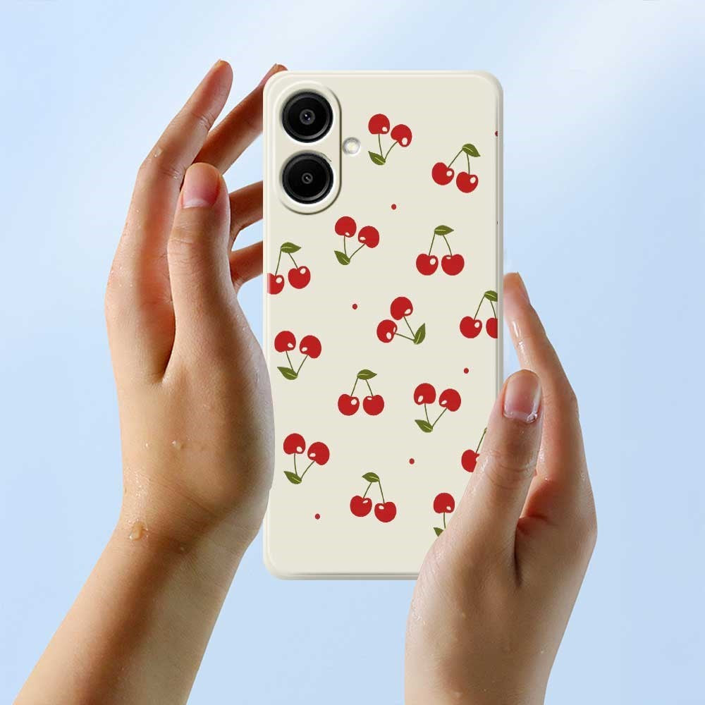 Samsung Galaxy A07 EIDERWOOD Fleksibelt Plast Mobil Cover m. Kirsebærdesign - Grøn