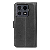 Xiaomi 15T Pro EIDERWOOD Kunstlæder Flipcover m. Pung & Ståfunktion - Sort