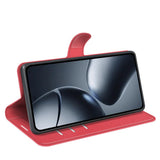 Xiaomi 15T Pro EIDERWOOD Kunstlæder Flipcover m. Pung & Ståfunktion - Rød