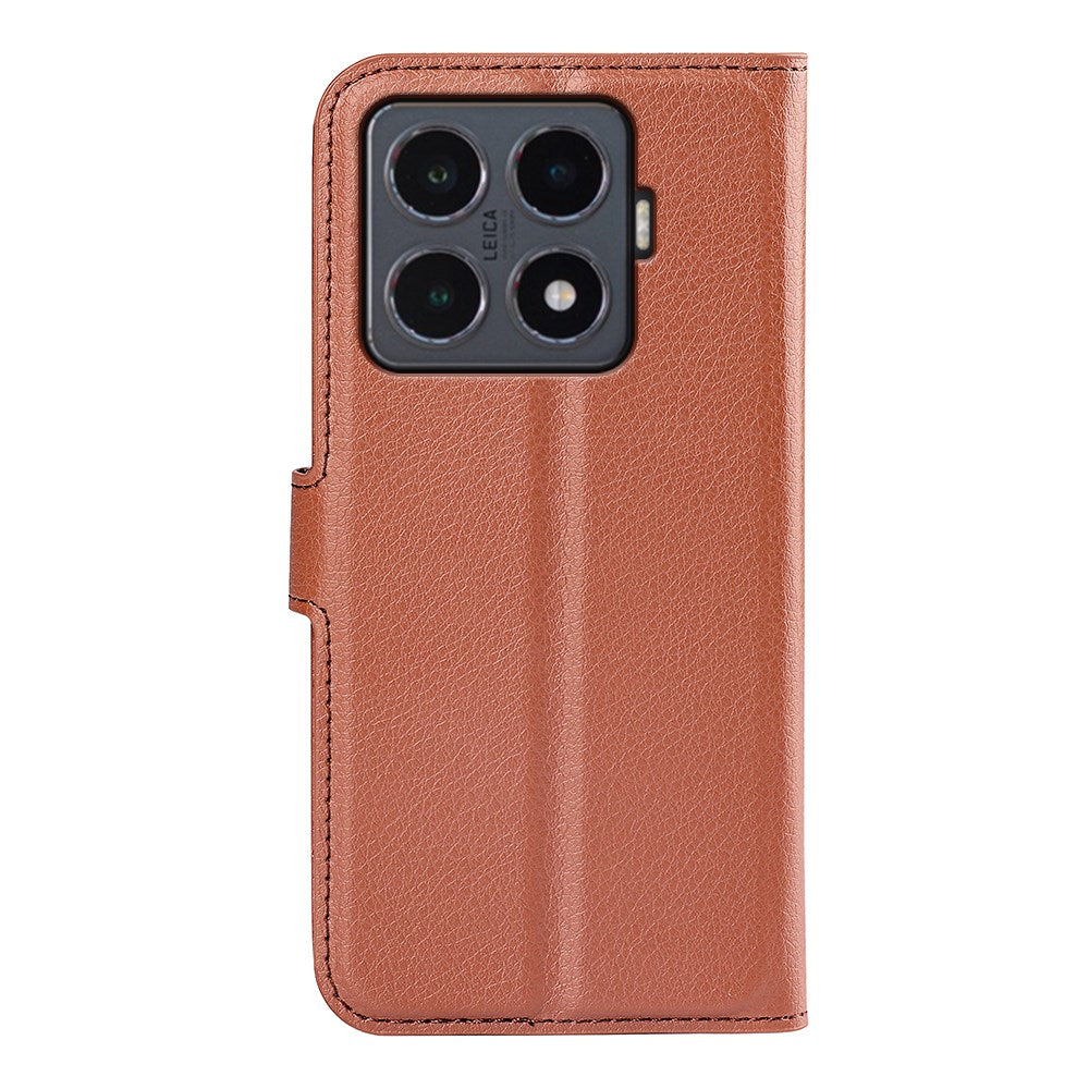 Xiaomi 15T Pro EIDERWOOD Kunstlæder Flipcover m. Pung & Ståfunktion - Brun