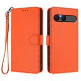 Sony Xperia 10 VII - EIDERWOOD Kunstlæder Flip Cover - Kortholder & Strop - Orange