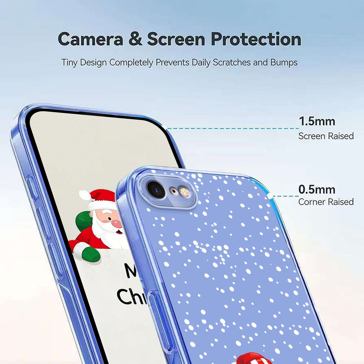 EIDERWOOD iPhone SE (2022 / 2020) / 8 / 7 Fleksibelt Plast Jule Mobil Cover - Gennemsigtig / Snemand