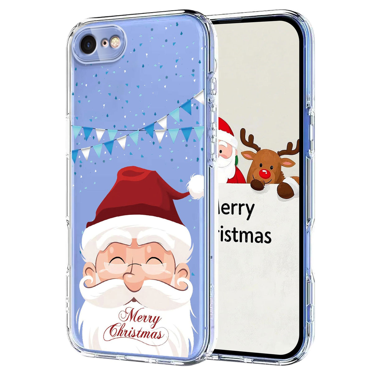 EIDERWOOD iPhone SE (2022 / 2020) / 8 / 7 Fleksibelt Plast Jule Mobil Cover - Gennemsigtig / Julemanden