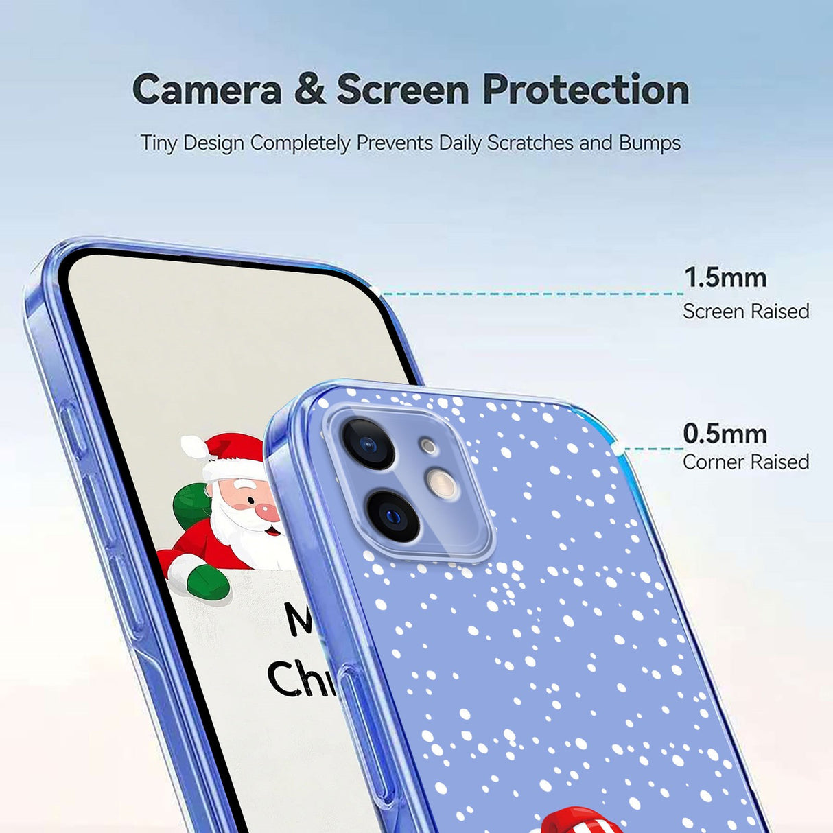 EIDERWOOD iPhone 12 / 12 Pro Fleksibelt Plast Jule Mobil Cover - Gennemsigtig / Snemand
