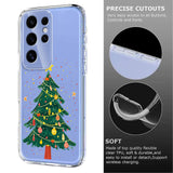 EIDERWOOD Samsung Galaxy S24 Ultra Fleksibelt Plast Jule Mobil Cover - Gennemsigtig / Juletræ