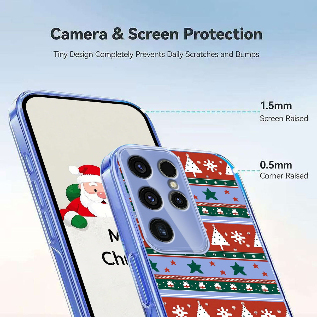 EIDERWOOD Samsung Galaxy S23 Ultra Fleksibelt Plast Jule Mobil Cover - Gennemsigtig / Mønster