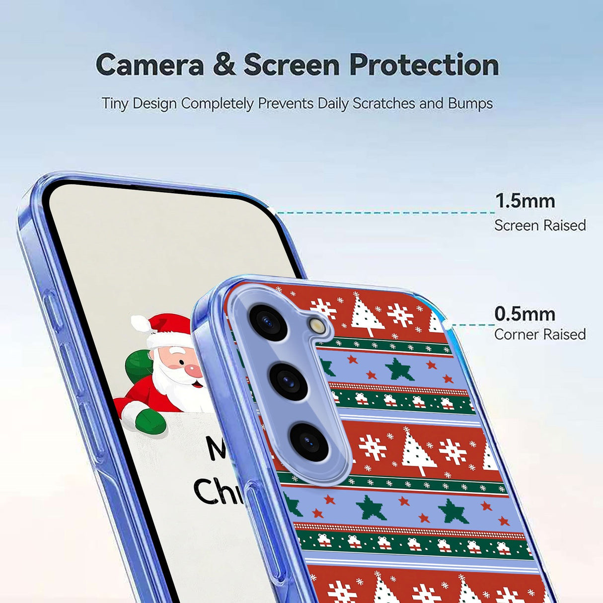 EIDERWOOD Samsung Galaxy S23 Fleksibelt Plast Jule Mobil Cover - Gennemsigtig / Mønster