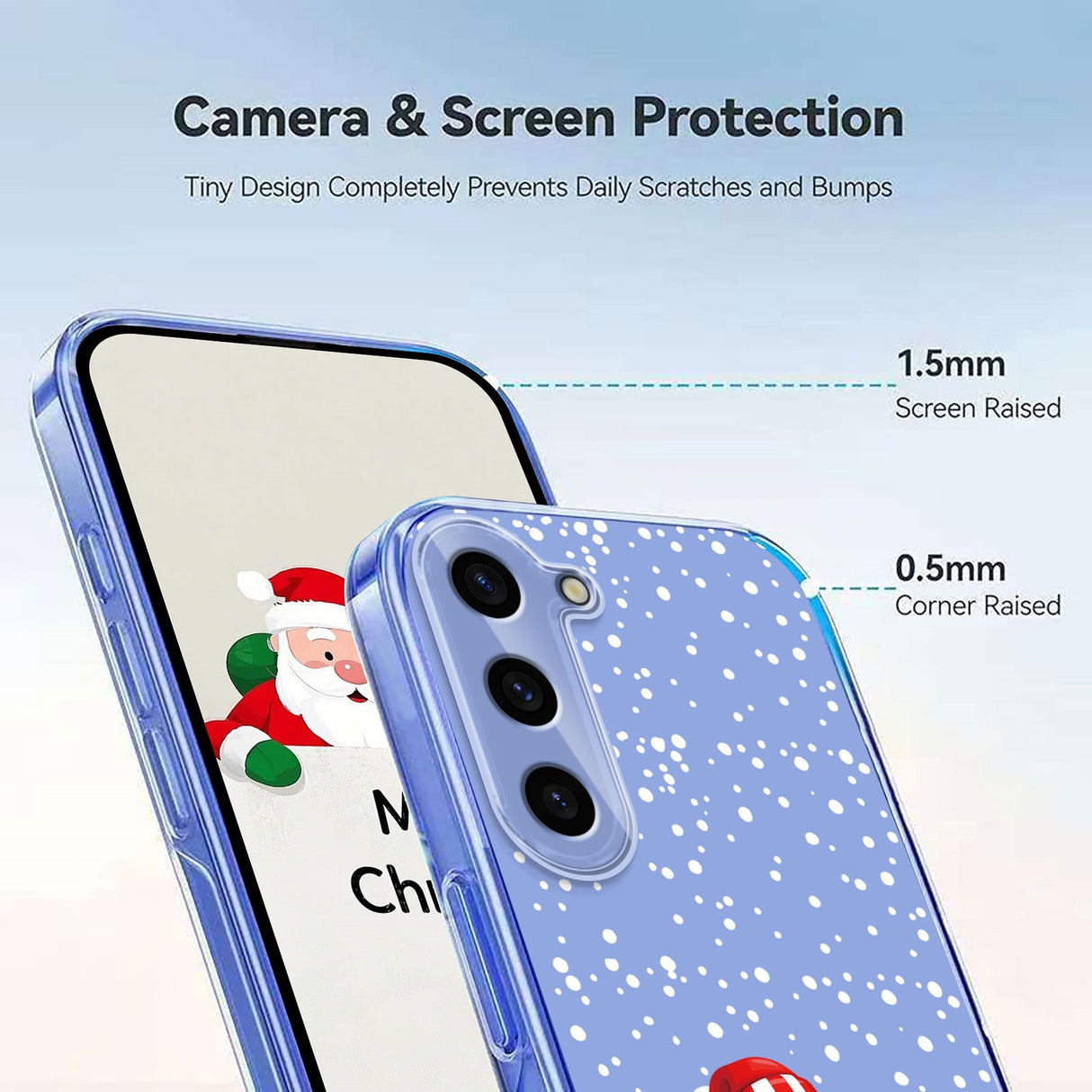 EIDERWOOD Samsung Galaxy S23 Fleksibelt Plast Jule Mobil Cover - Gennemsigtig / Snemand