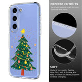 EIDERWOOD Samsung Galaxy S23 Fleksibelt Plast Jule Mobil Cover - Gennemsigtig / Juletræ