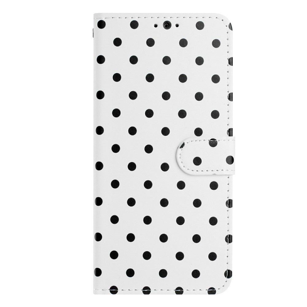 EIDERWOOD iPhone 17 Kunstlæder Flip Mobil Cover m. Polka Design - Hvid
