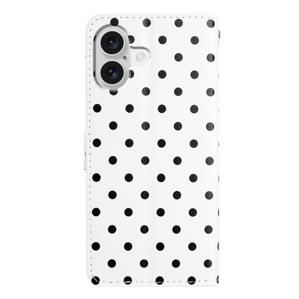 EIDERWOOD iPhone 17 Kunstlæder Flip Mobil Cover m. Polka Design - Hvid