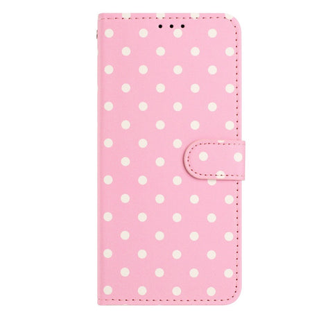 EIDERWOOD iPhone 17 Kunstlæder Flip Mobil Cover m. Polka Design - Lyserød