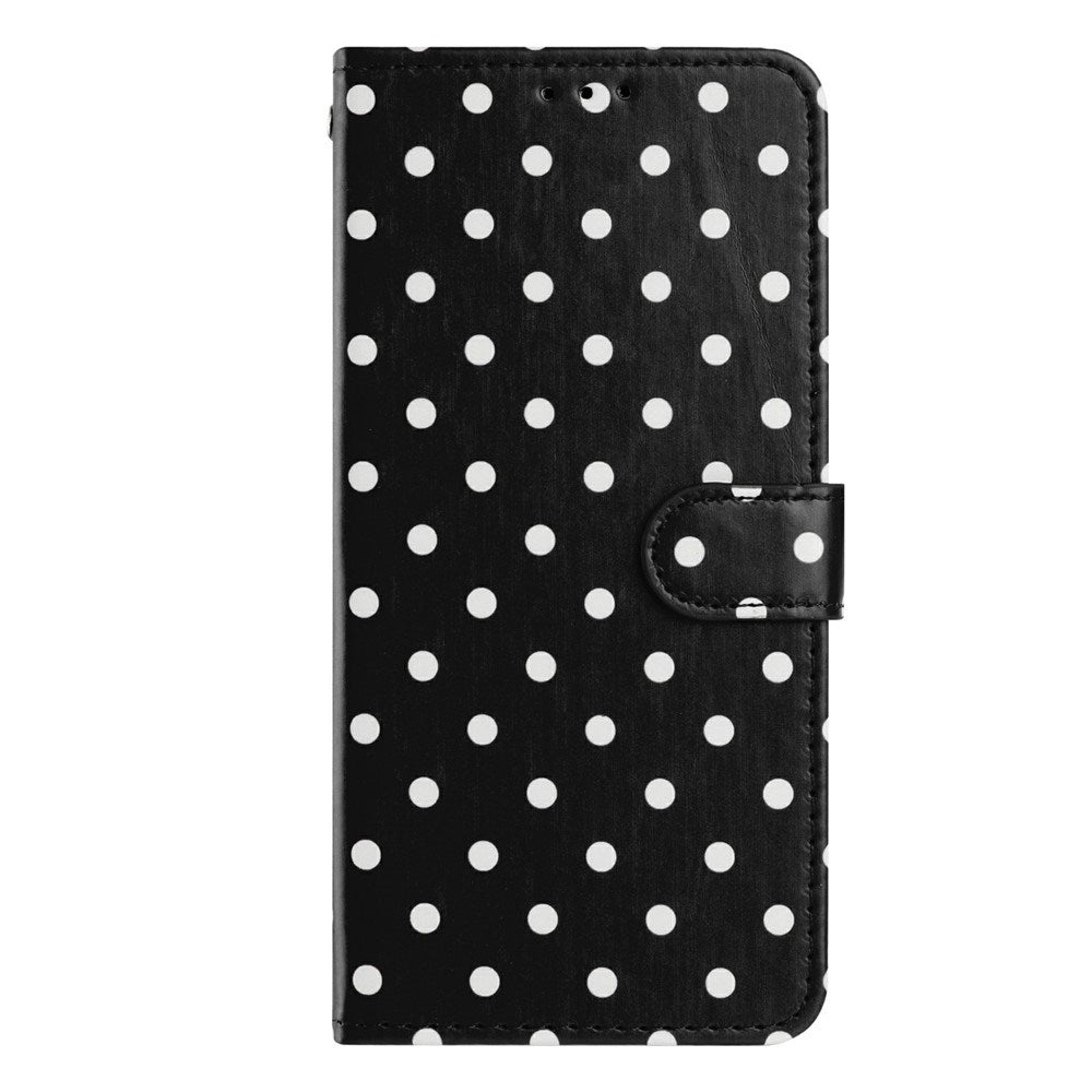 EIDERWOOD iPhone 17 Kunstlæder Flip Mobil Cover m. Polka Design - Sort