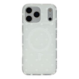 EIDERWOOD iPhone 17 Pro Hybrid Mobil Cover m. Polka Design - MagSafe Kompatibel - Gennemsigtig / Hvid
