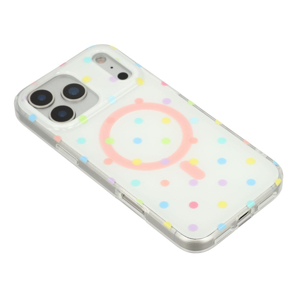 EIDERWOOD iPhone 17 Pro Hybrid Mobil Cover m. Polka Design - MagSafe Kompatibel - Gennemsigtig / Multi