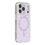 EIDERWOOD iPhone 17 Pro Hybrid Mobil Cover m. Polka Design - MagSafe Kompatibel - Gennemsigtig / Lilla
