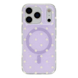 EIDERWOOD iPhone 17 Pro Hybrid Mobil Cover m. Polka Design - MagSafe Kompatibel - Gennemsigtig / Lilla