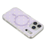 EIDERWOOD iPhone 17 Pro Hybrid Mobil Cover m. Polka Design - MagSafe Kompatibel - Gennemsigtig / Lilla