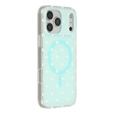 EIDERWOOD iPhone 17 Pro Max Hybrid Mobil Cover m. Polka Design - MagSafe Kompatibel - Gennemsigtig / Turkis