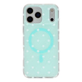EIDERWOOD iPhone 17 Pro Max Hybrid Mobil Cover m. Polka Design - MagSafe Kompatibel - Gennemsigtig / Turkis
