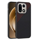 OnePlus 15 Carbon FIber Mobil Cover - MagSafe Kompatibel - Sort/Rød