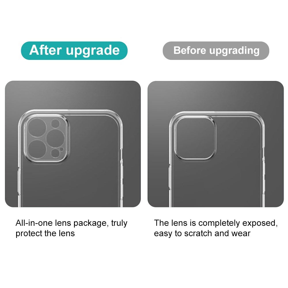 iPhone 14 Pro NORTHJO 2-i-1 Sæt - Fleksibelt Plast Mobil Cover & Skærmbeskyttelsesglas - Gennemsigtig
