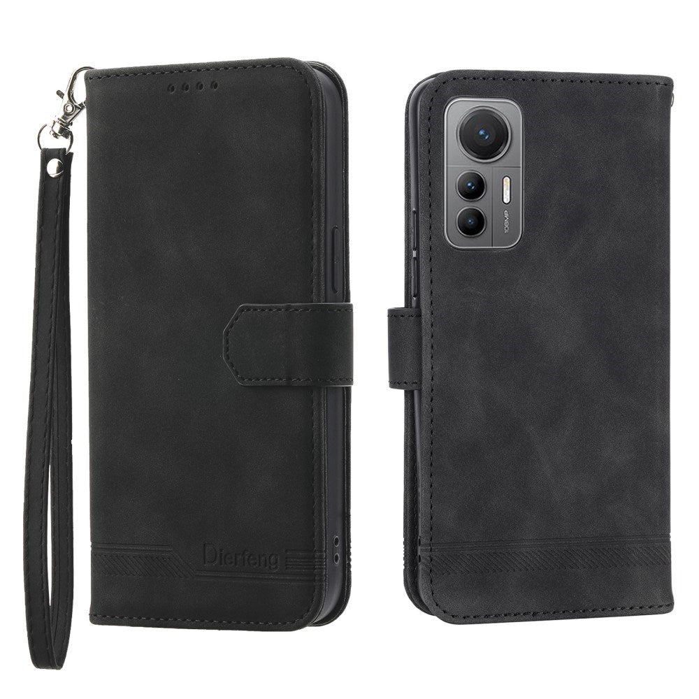 EIDERWOOD Xiaomi 12 Pro Kunstlæder Mobil Cover m. Pung og Strop - Sort