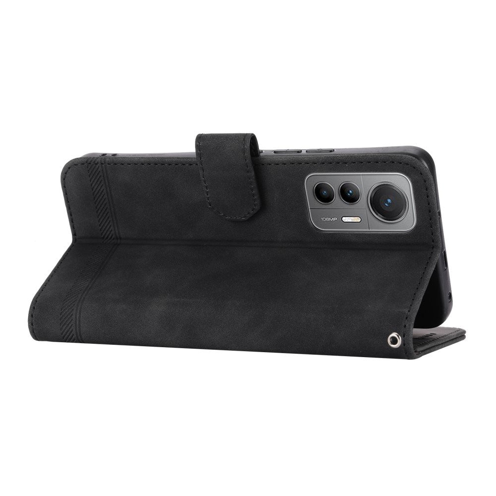 EIDERWOOD Xiaomi 12 Pro Kunstlæder Mobil Cover m. Pung og Strop - Sort