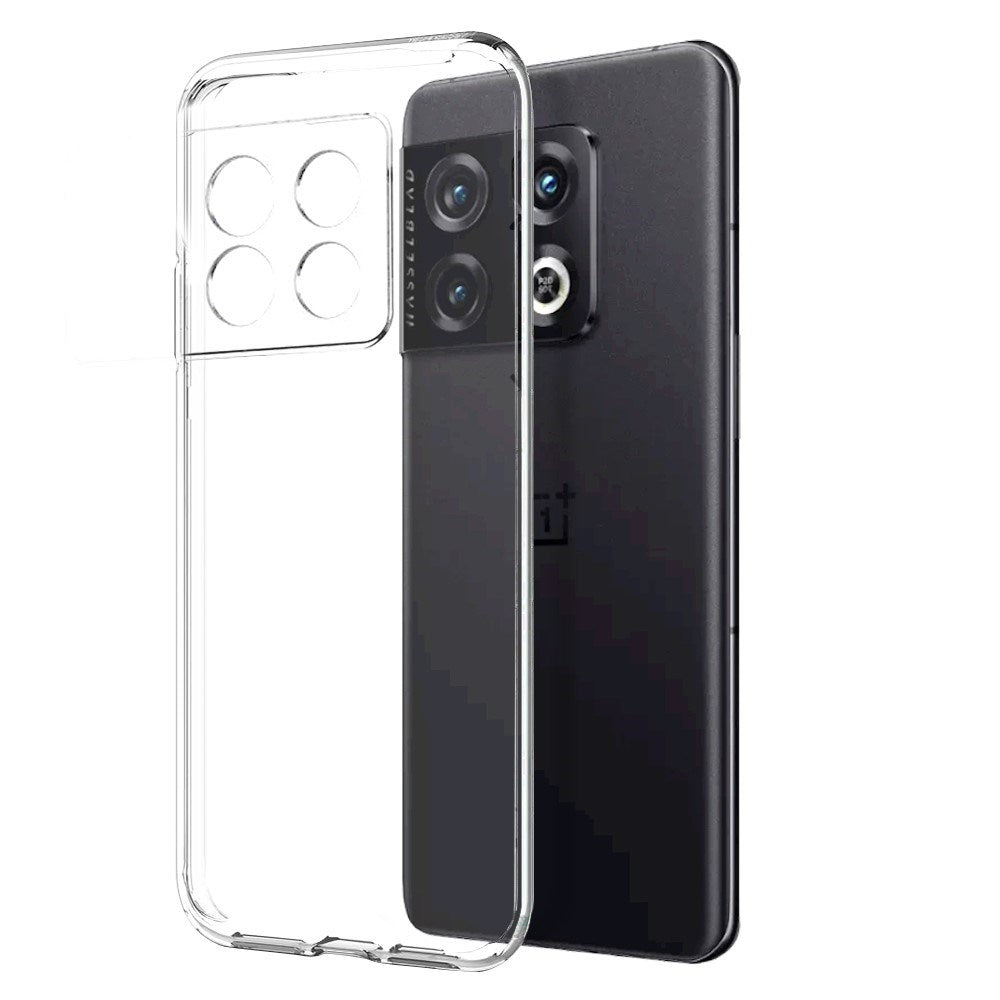 OnePlus 10 Pro NORTHJO 2-i-1 Sæt - Fleksibelt Plast Mobil Cover & Skærmbeskyttelsesglas - Gennemsigtig