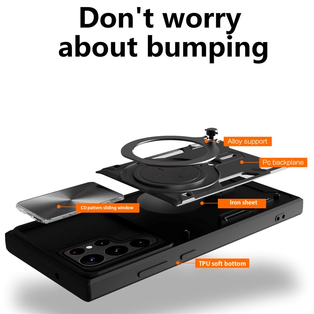 Samsung Galaxy S22 Ultra - EIDERWOOD Håndværker Cover m. Kickstand & Cam Slider - Lyserød