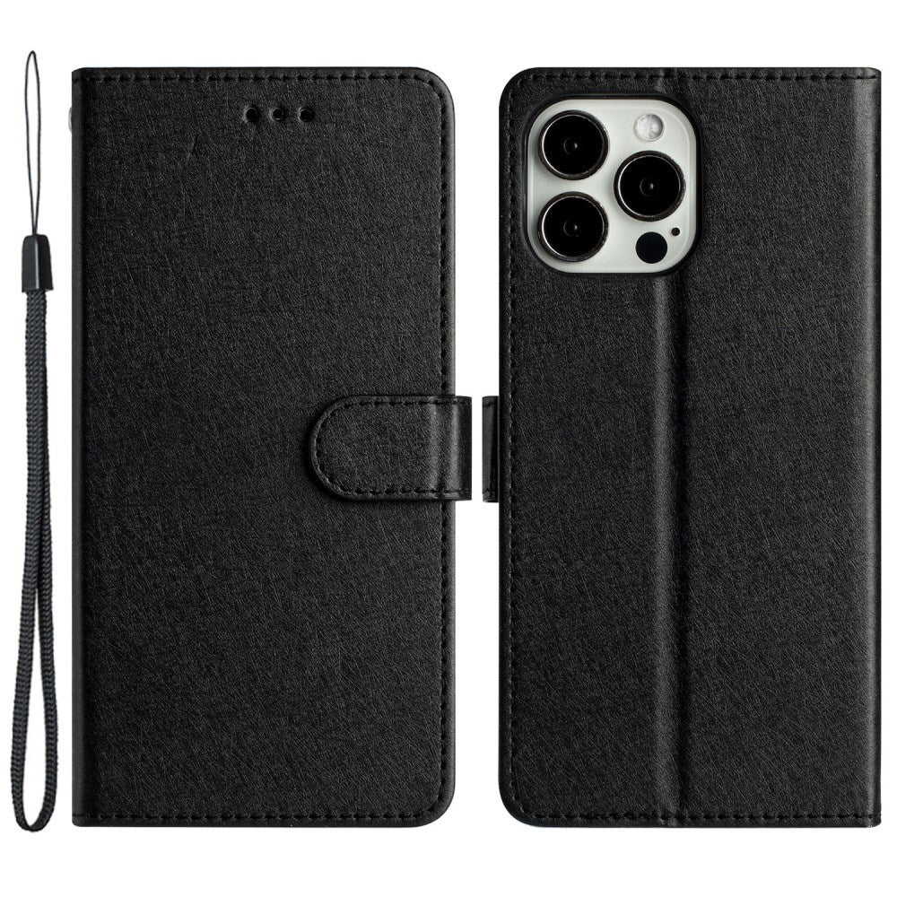 EIDERWOOD iPhone 12 Pro Max Kunstlæder Mobil Cover m. Pung & Strop - Sort