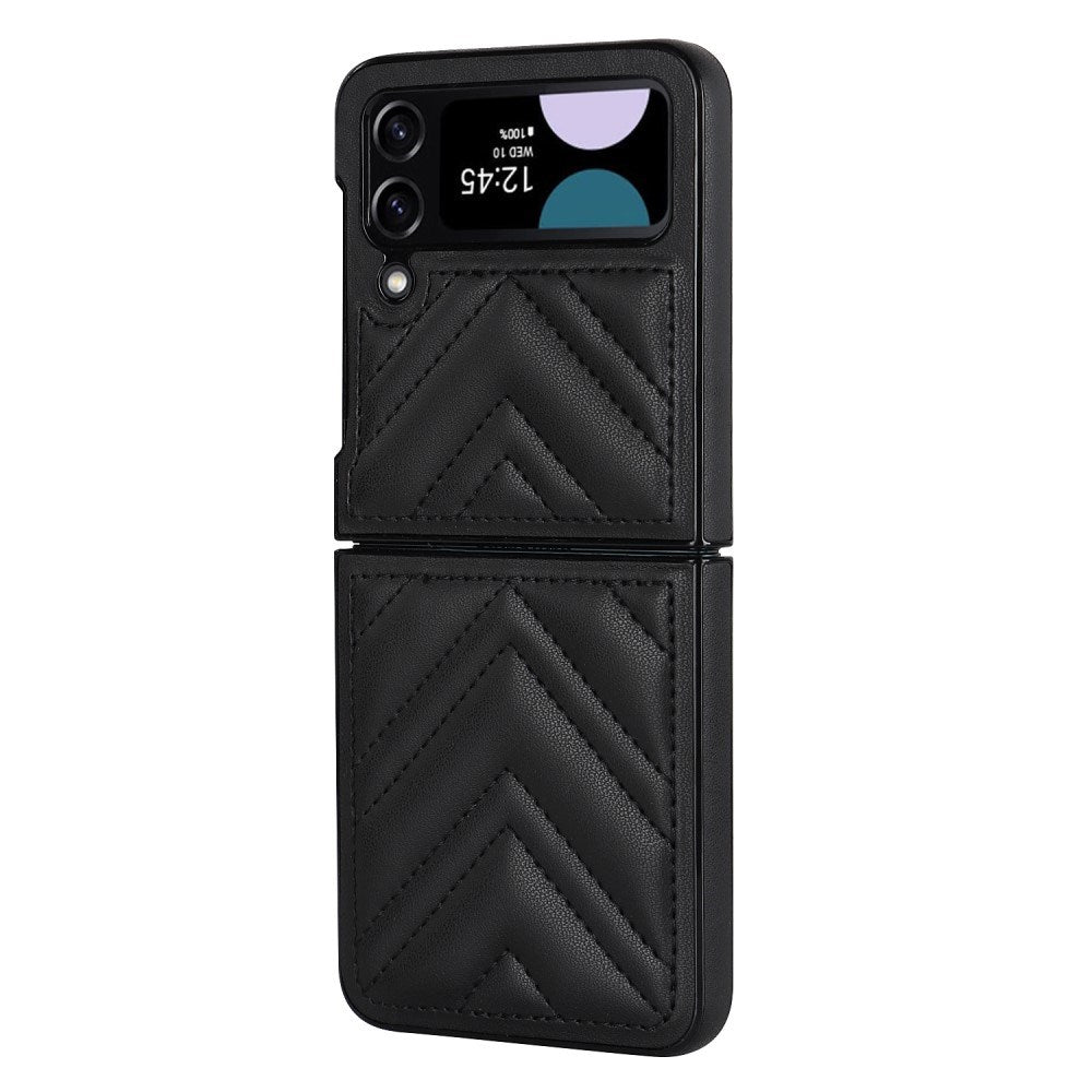 EIDERWOOD Samsung Galaxy Z Flip4 (5G) Kunstlæder Mobil Cover m. V-Design - Sort