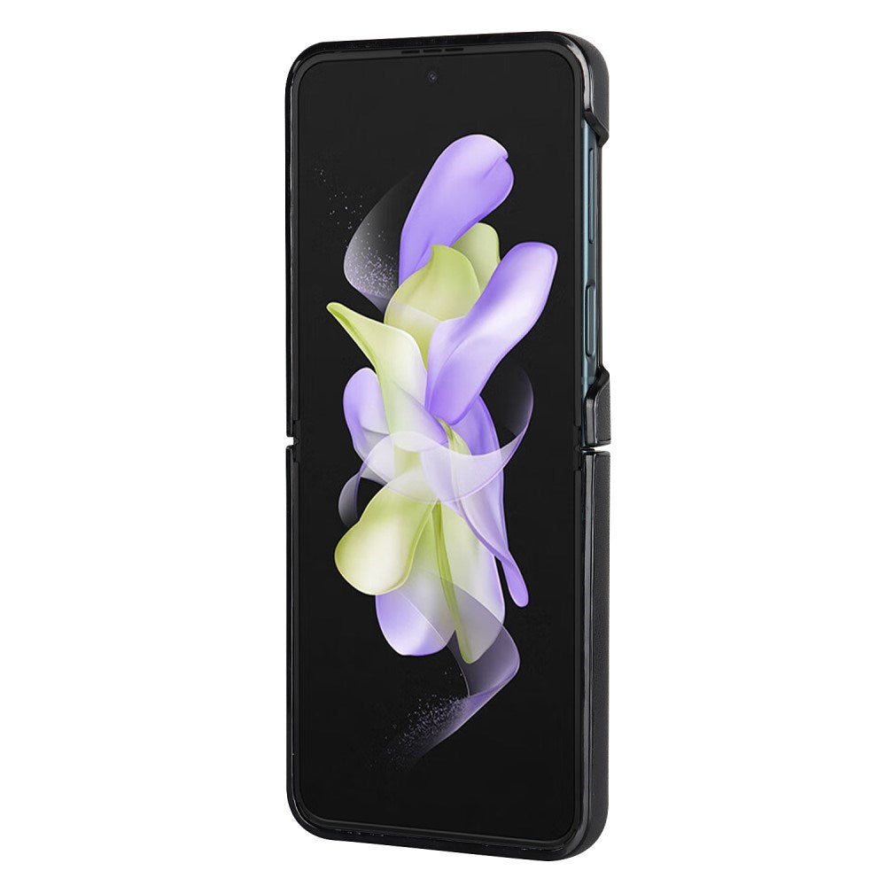 EIDERWOOD Samsung Galaxy Z Flip4 (5G) Kunstlæder Mobil Cover m. V-Design - Sort