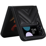 EIDERWOOD Samsung Galaxy Z Flip4 (5G) Kunstlæder Mobil Cover m. V-Design - Sort