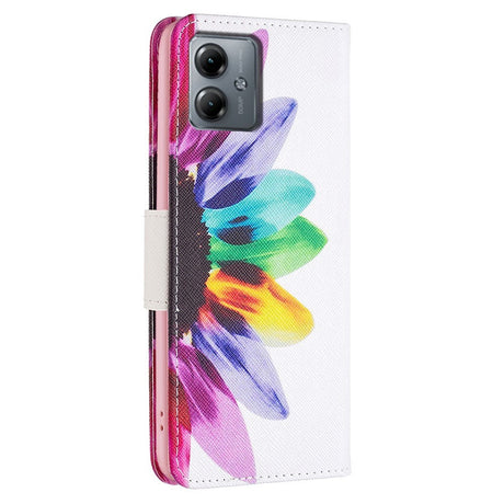 Motorola Moto G14 Flip Cover m. Pung - Solsikke