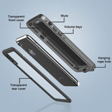 Vandtæt Hybrid Cover - iPhone XR - Indbygget Skærmbeskyttelsesfilm - Gennemsigtig / Sort