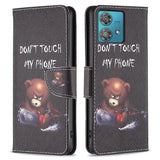 EIDERWOOD Motorola Edge 40 Neo Læder Mobil Cover m. Pung & Print - "Don't Touch My Phone" Bjørn