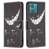 EIDERWOOD Motorola Edge 40 Neo Læder Mobil Cover m. Pung & Print - "Don't Touch My Phone"