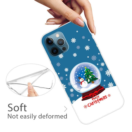 iPhone 15 Pro Fleksibelt Plast Mobil Jule Cover - Merry Christmas - Snekugle