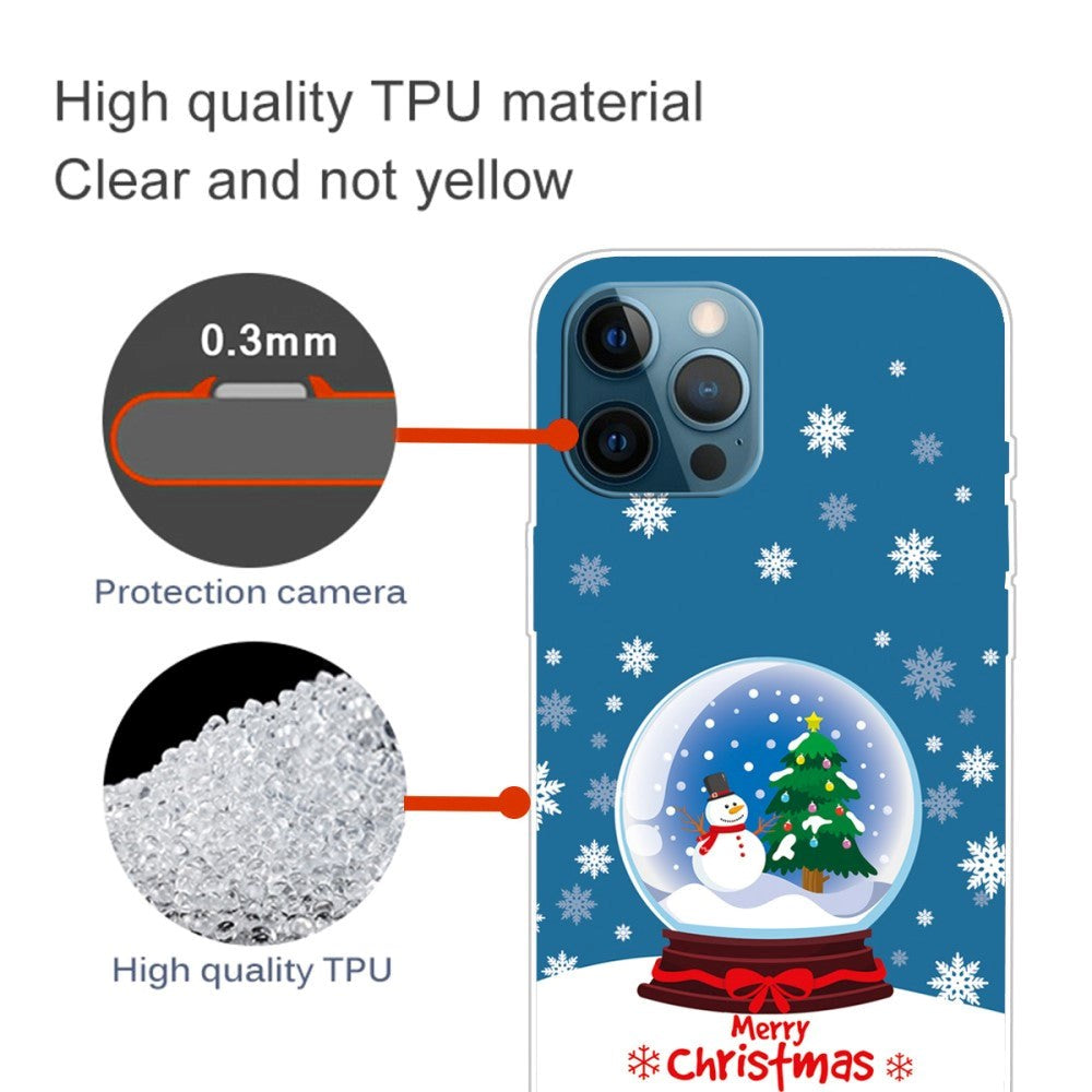 iPhone 15 Pro Fleksibelt Plast Mobil Jule Cover - Merry Christmas - Snekugle