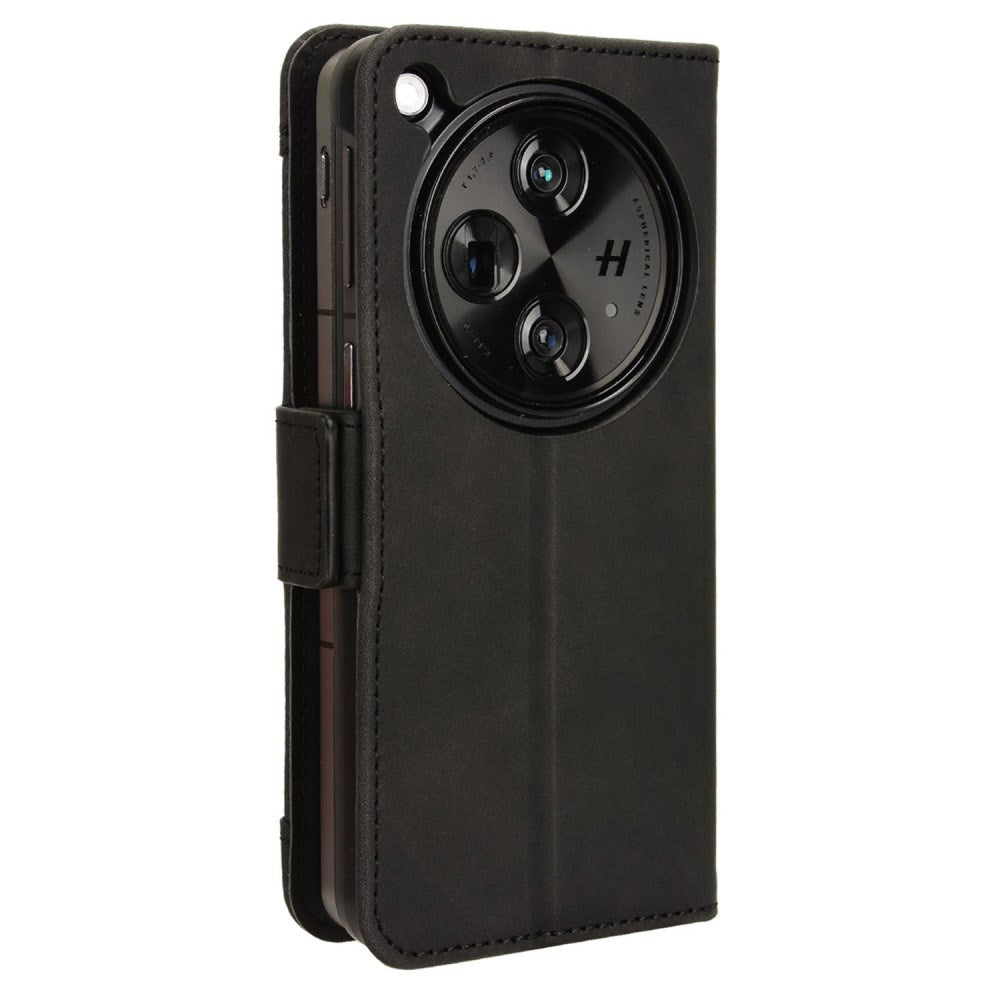 EIDERWOOD OnePlus Open Kunstlæder Cover m. Ståfunktion & Kortholder - Sort