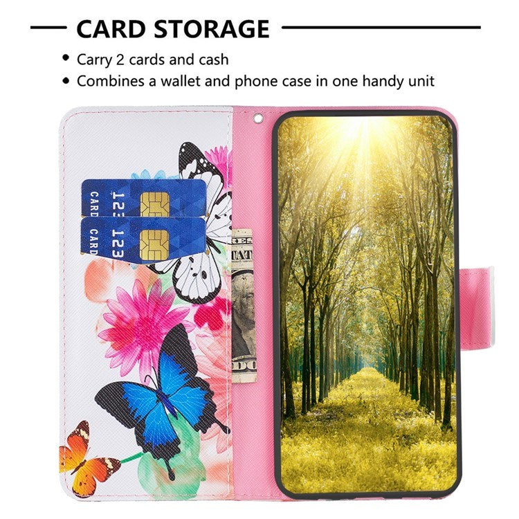 EIDERWOOD Samsung Galaxy Xcover 7 Flip Cover - 2 x Kortholder & Standerfunktion - Sommerfugle & Blomster