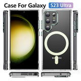 EIDERWOOD Samsung Galaxy S23 Ultra Hybrid Plastik Mobil Cover - MagSafe Kompatibel - Gennemsigtig / Grøn