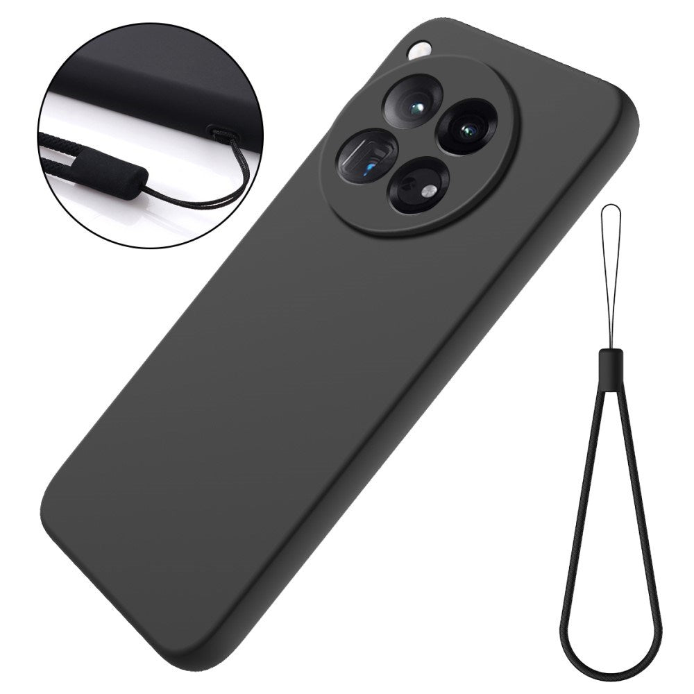 EIDERWOOD OnePlus 12R Liquid Silikone Mobil Cover m. Strop - Sort