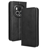 EIDERWOOD - Honor Magic6 Pro (5G) - Magnetisk Kunstlæder Flip Cover - Sort