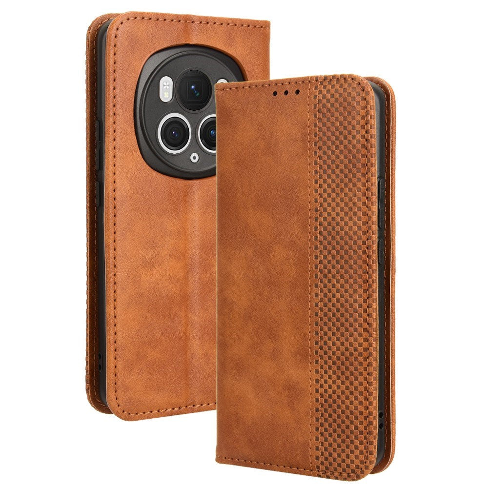 EIDERWOOD - Honor Magic6 Pro (5G) - Magnetisk Kunstlæder Flip Cover - Brun