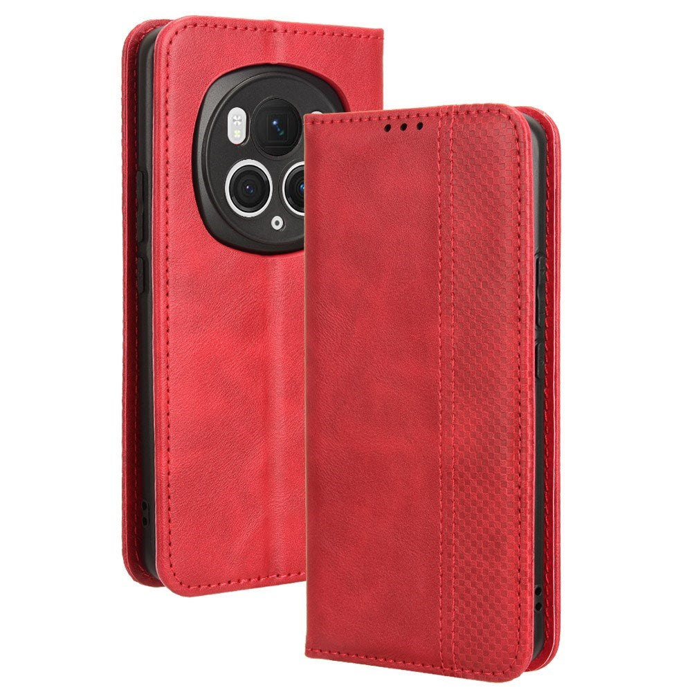 EIDERWOOD - Honor Magic6 Pro (5G) - Magnetisk Kunstlæder Flip Cover - Rød