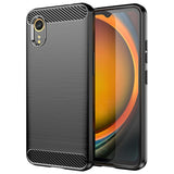 EIDERWOOD - Samsung Galaxy Xcover 7 - Brushed Carbon Fiber Fleksibelt Plastik Cover - Sort