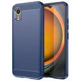 EIDERWOOD - Samsung Galaxy Xcover 7 - Brushed Carbon Fiber Fleksibelt Plastik Cover - Blå